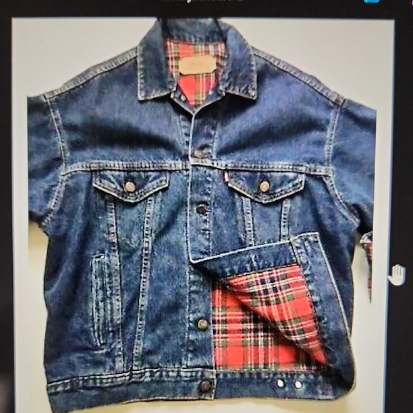 Vintage 80s Levi's jean jacket Flannel lining - Picture 1 of 6
